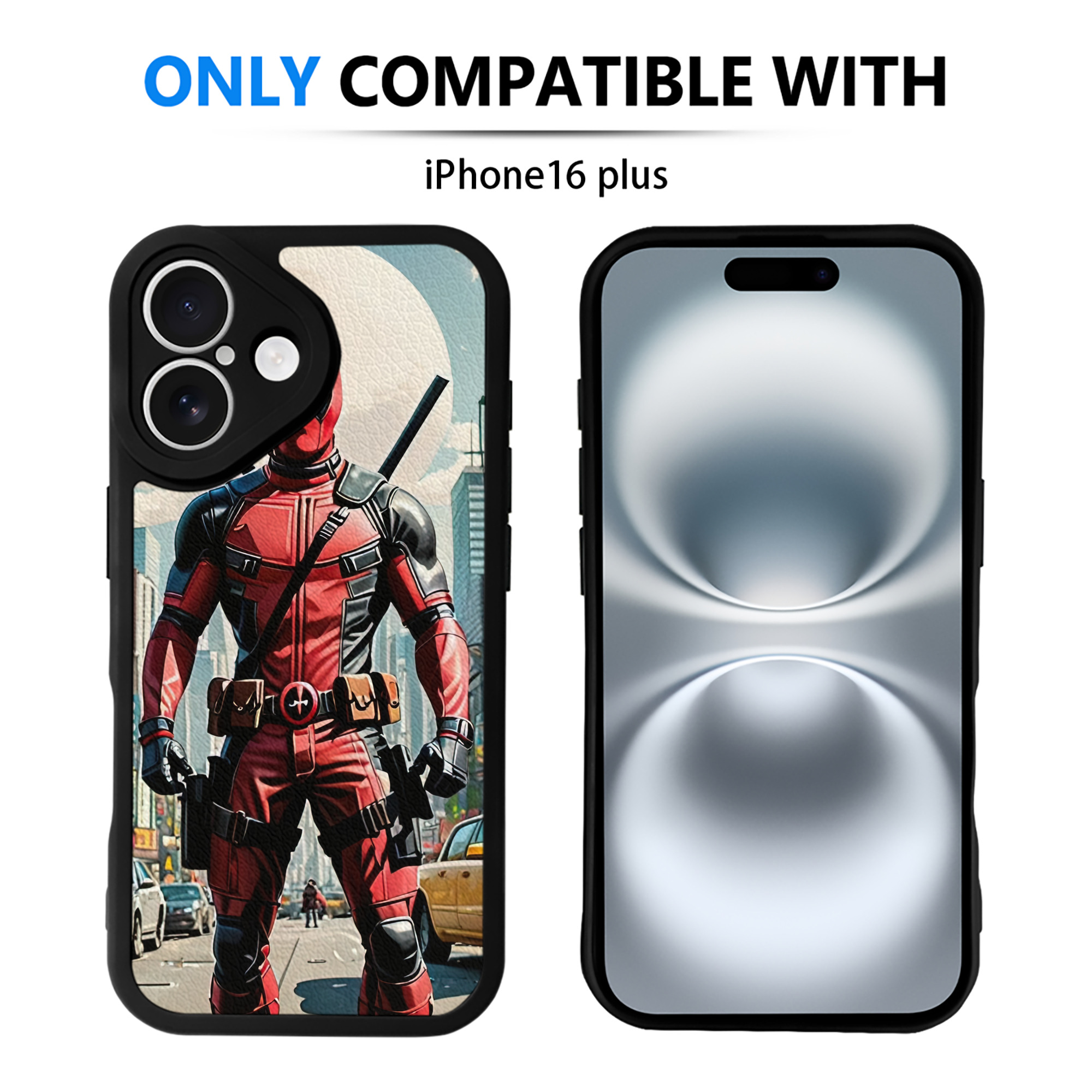 （画像用） Deadpool デッドプール 【iPhone 16シリーズ対応】シリコンスマホケース（レザー調） 材質：シリコン
